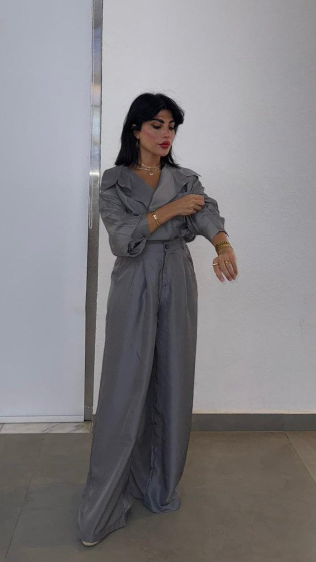 Silver satin set