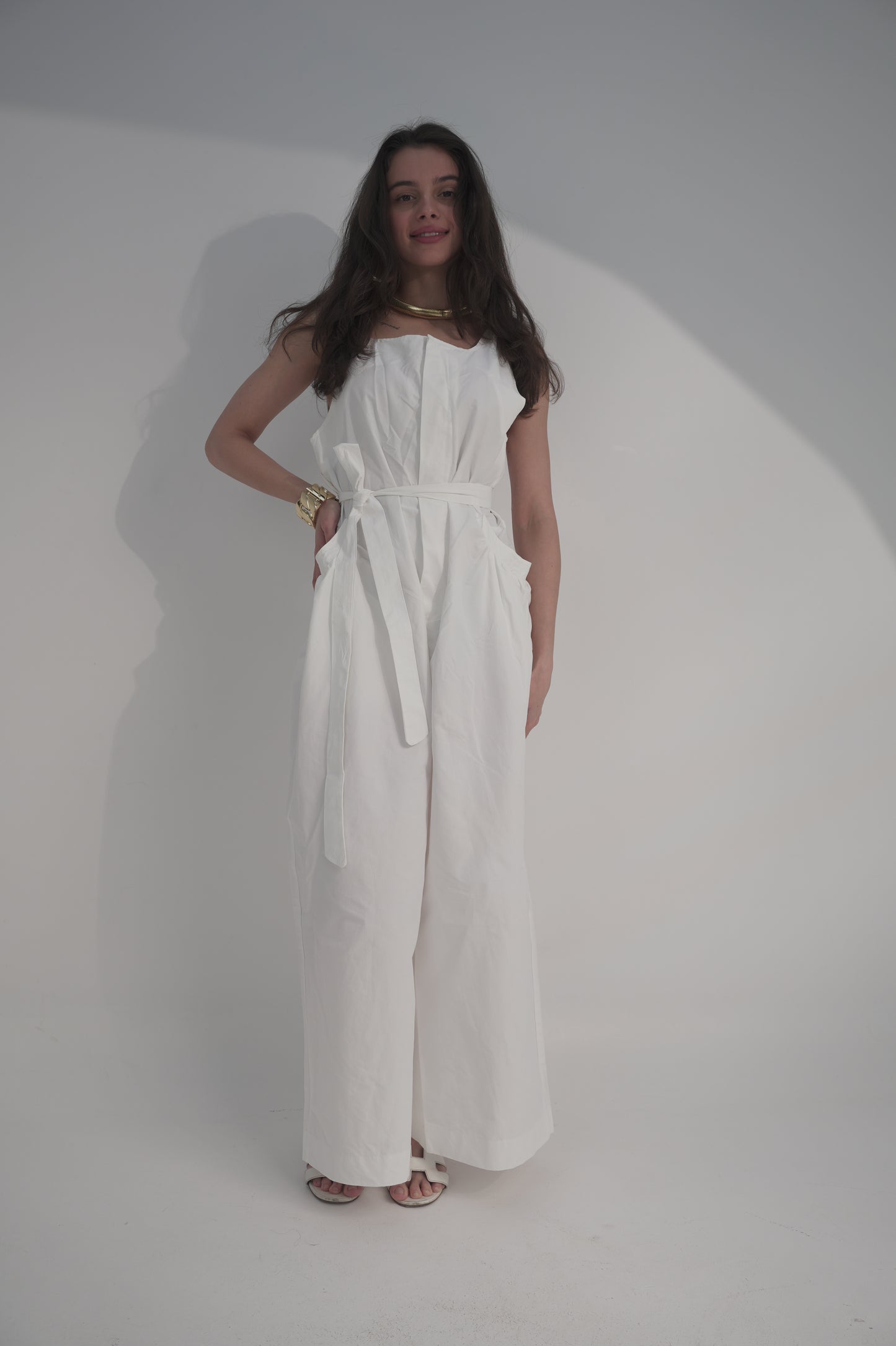 Summer jumpsuit with belt