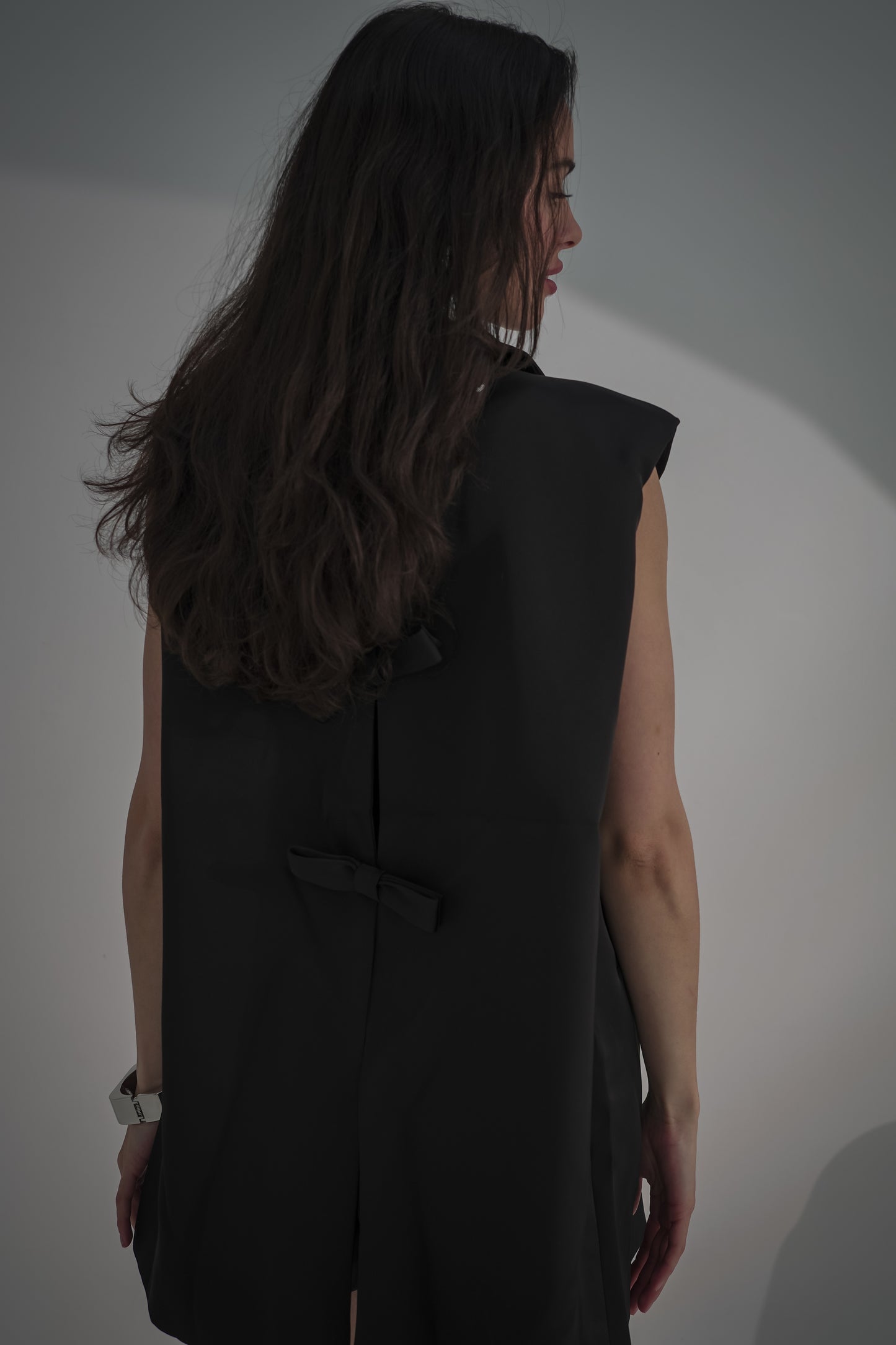 Silk short & blazer with back bow
