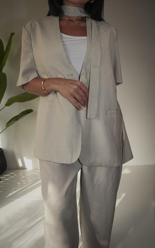 Short sleeve blazer & pants