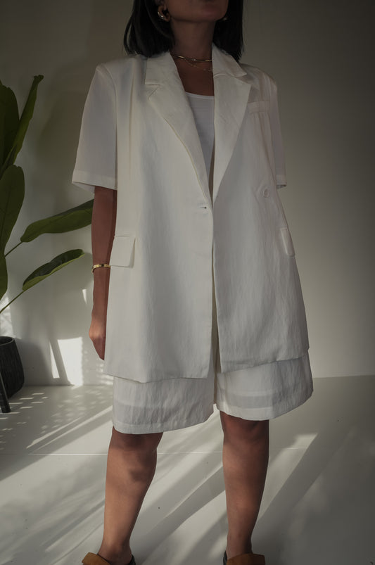 Off white blazer short sleeve & short