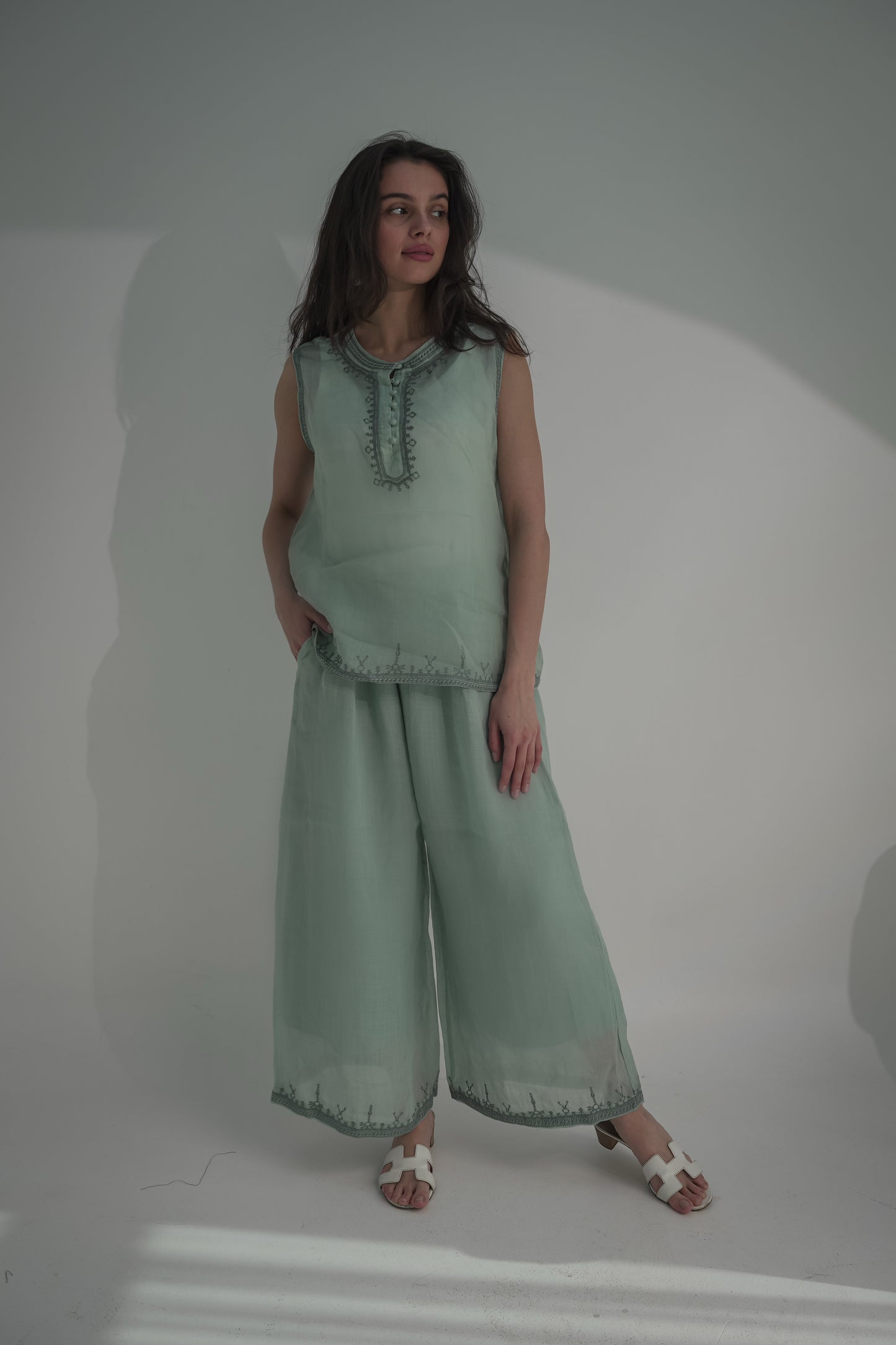 Tiffany green pants & top