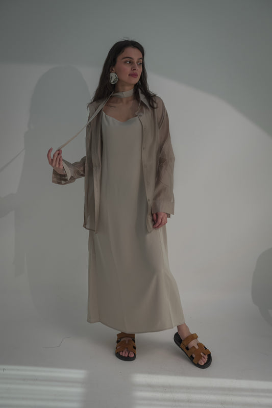 Silk dress with shirt