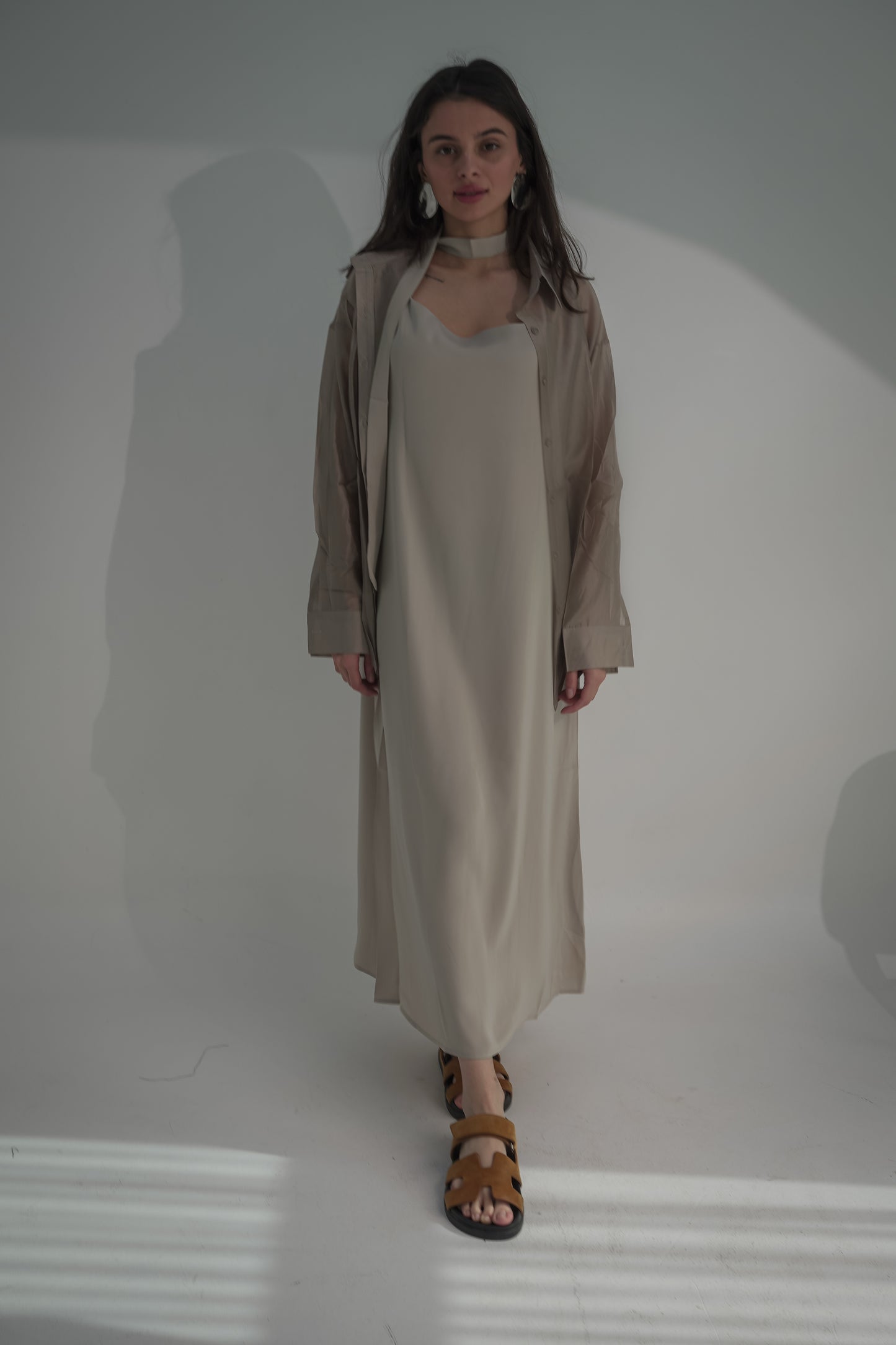 Silk dress with shirt