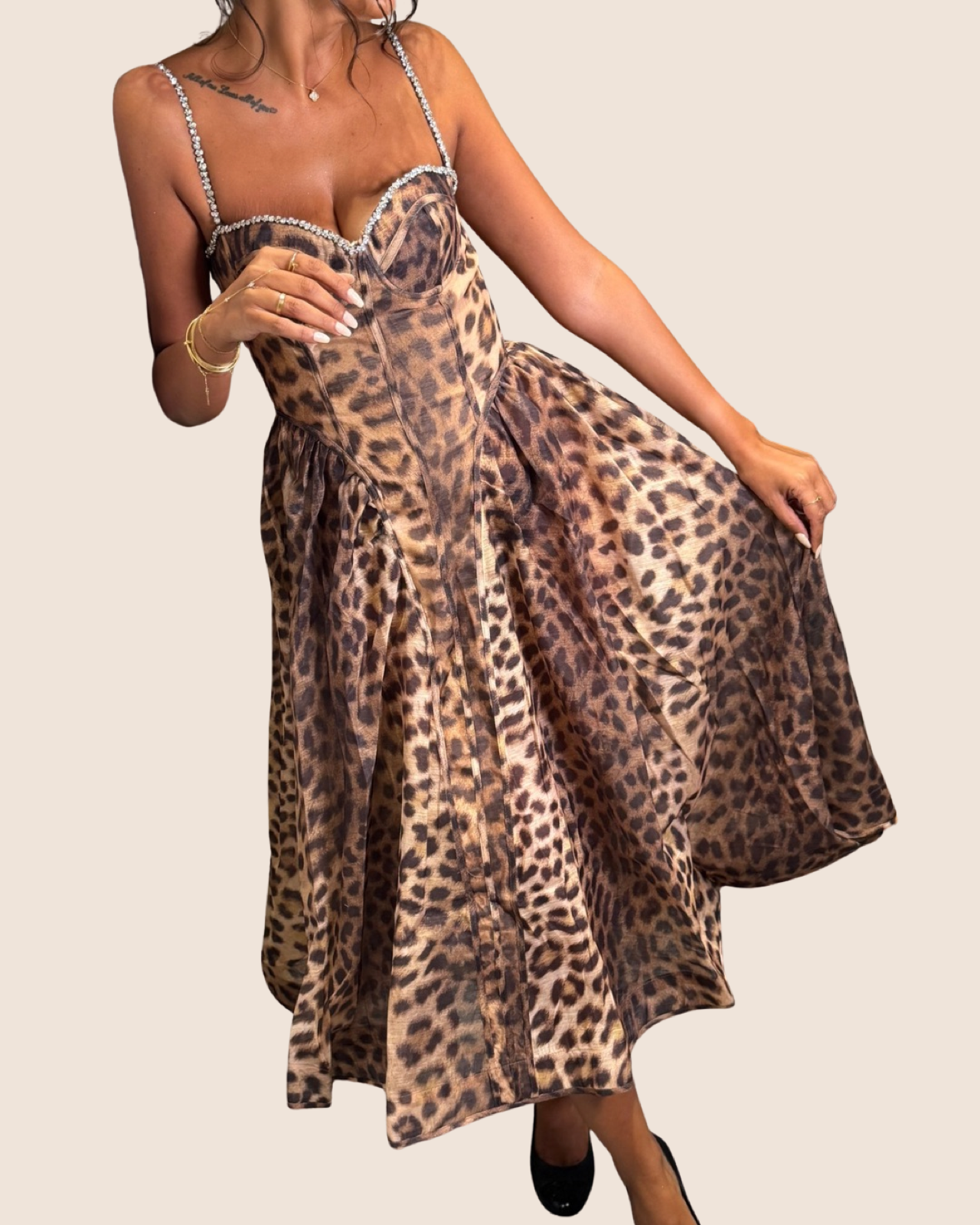 Leopard midi dress