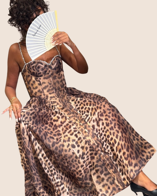 Leopard midi dress