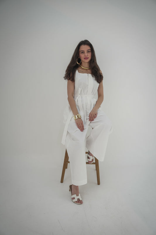 Summer jumpsuit with belt