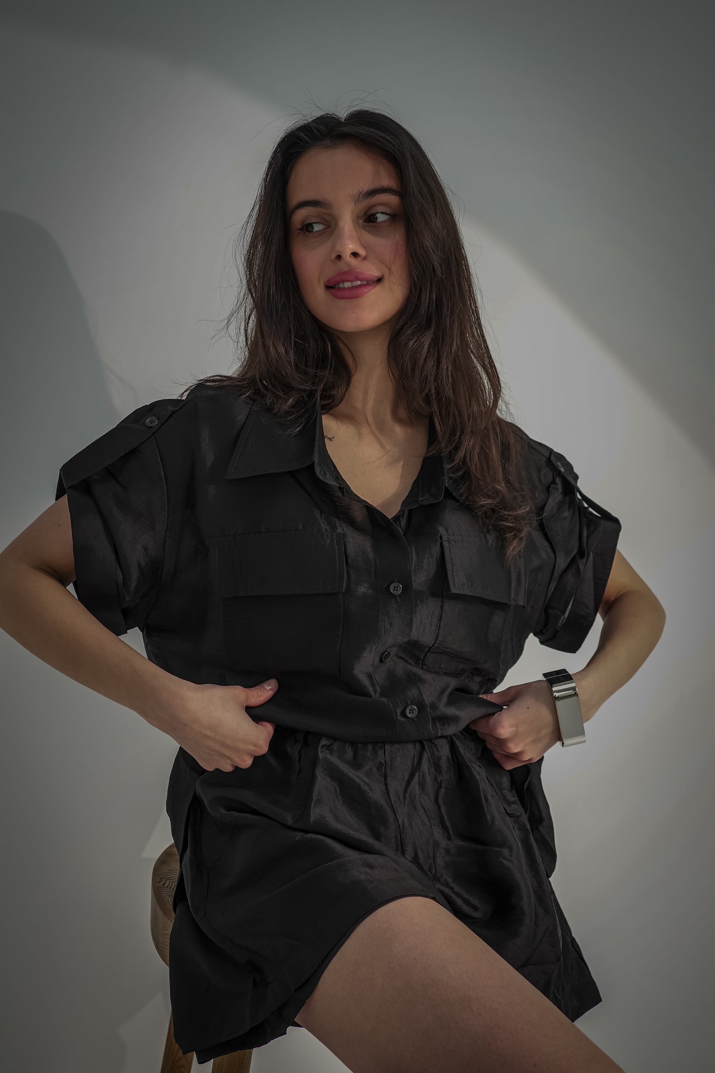 Black short and shirt