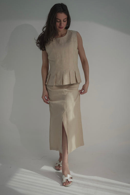 Beige skirt and top