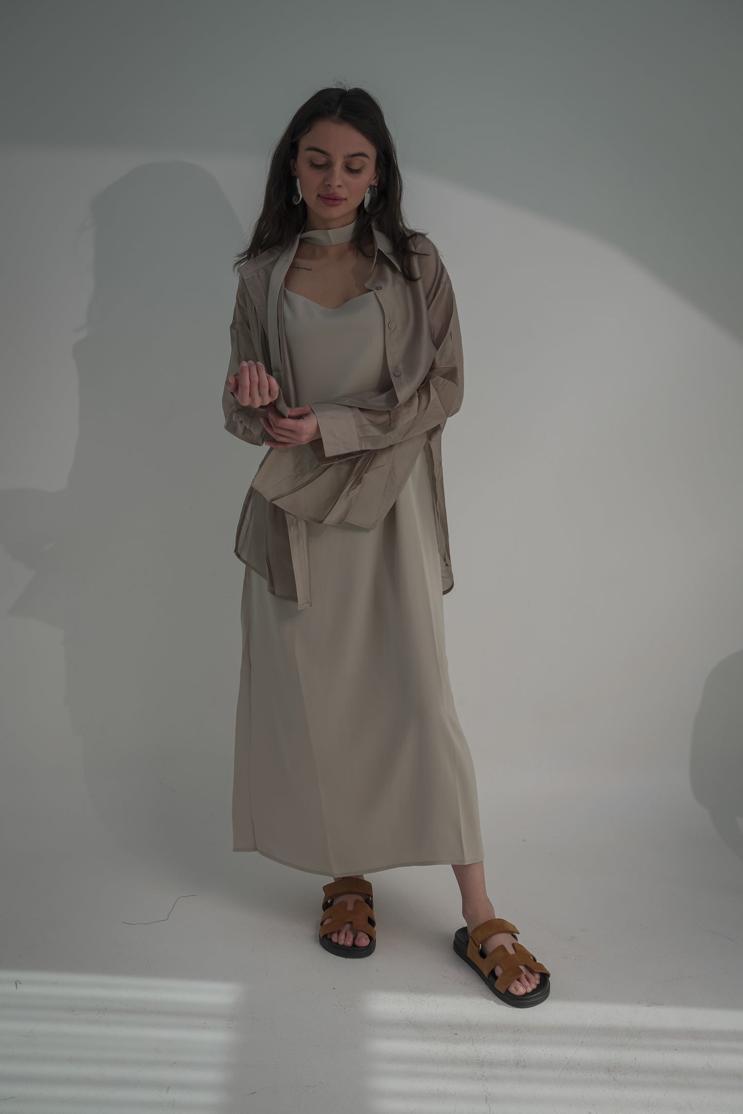 Silk dress with shirt