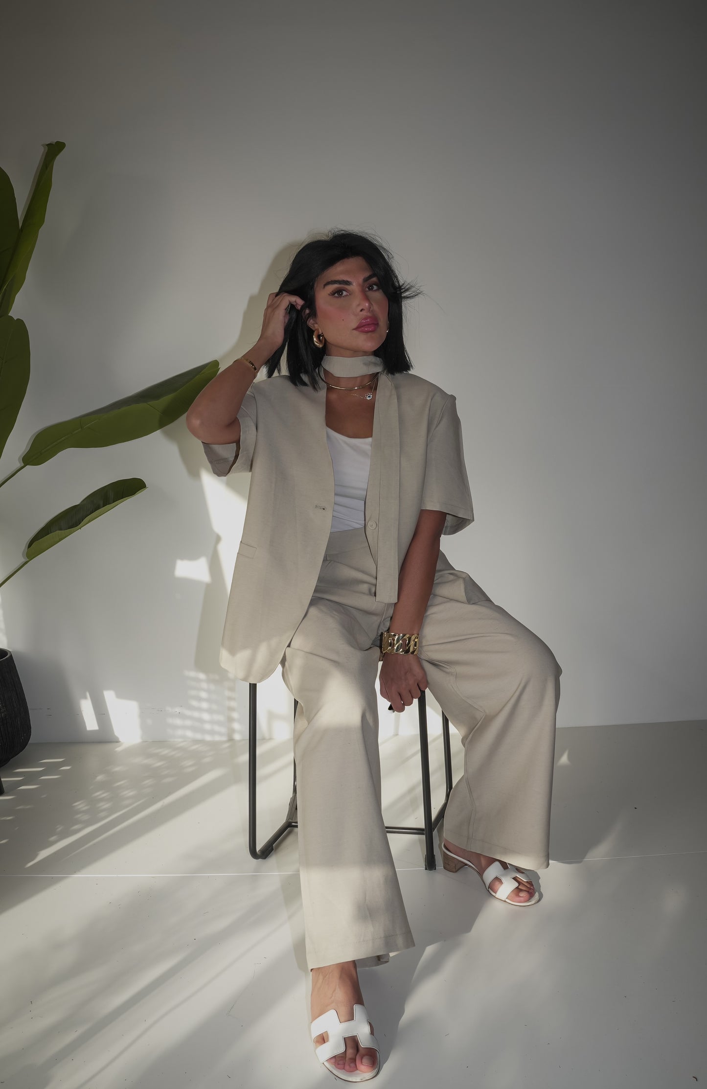 Short sleeve blazer & pants