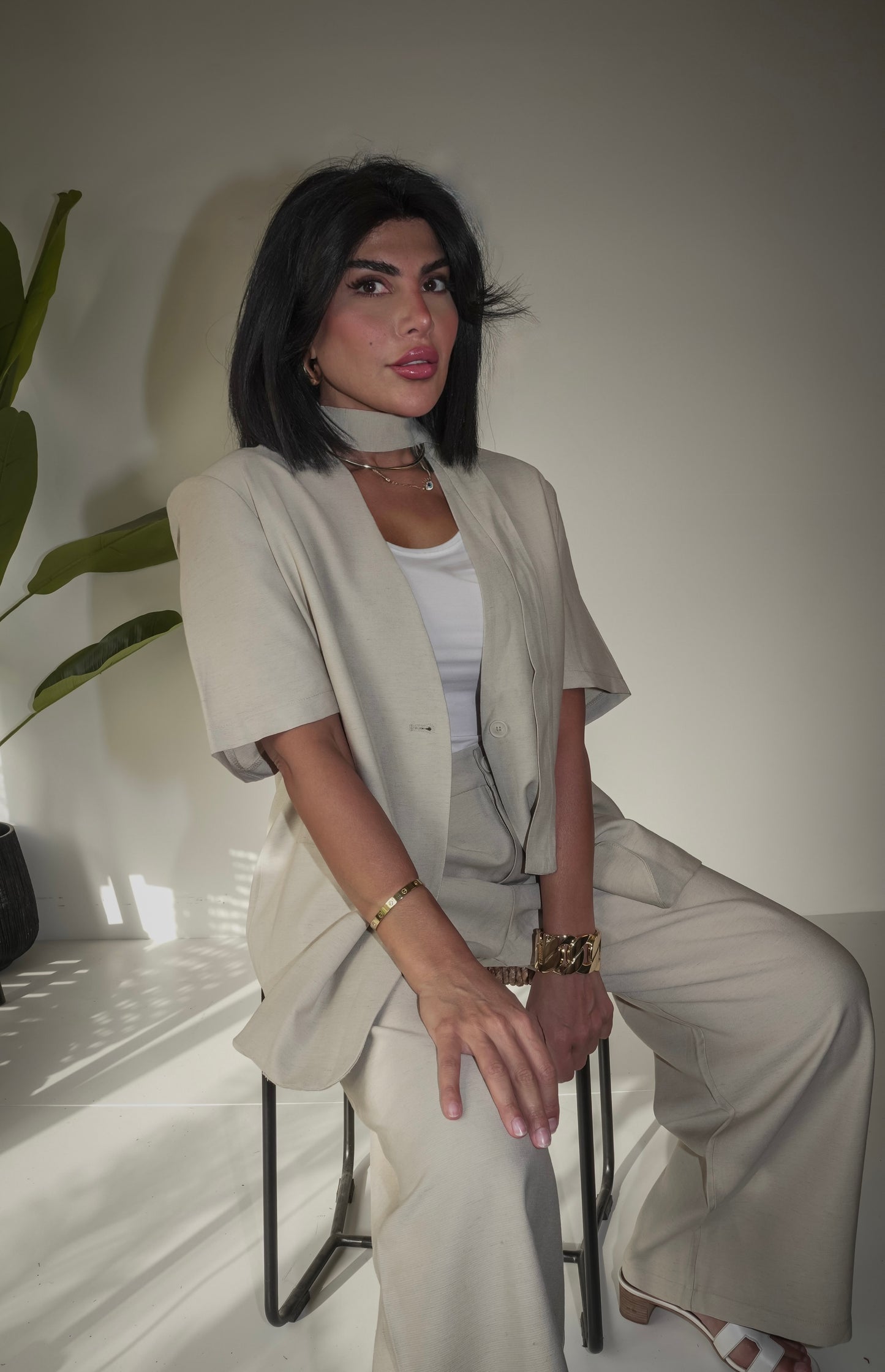 Short sleeve blazer & pants