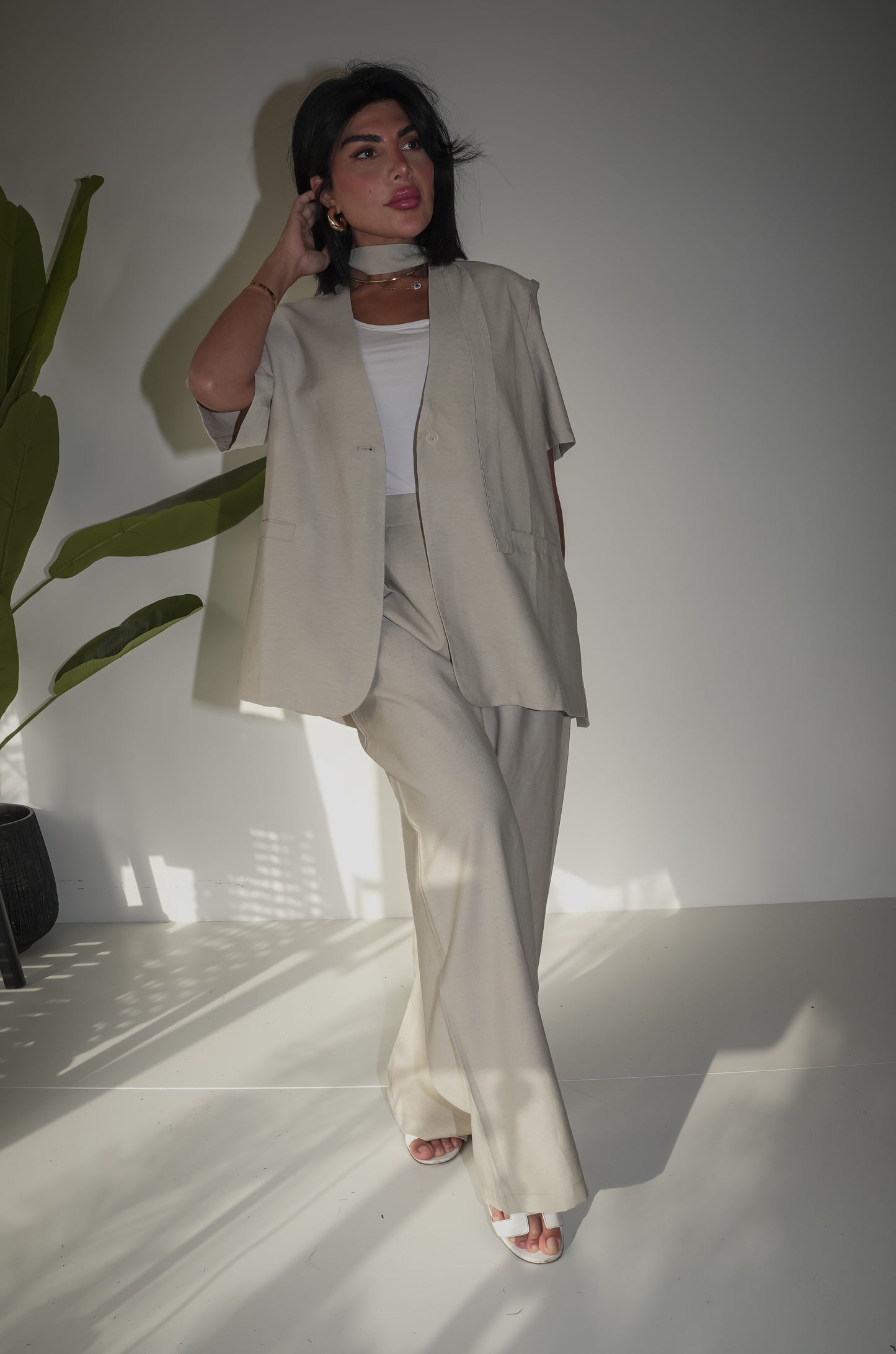Short sleeve blazer & pants