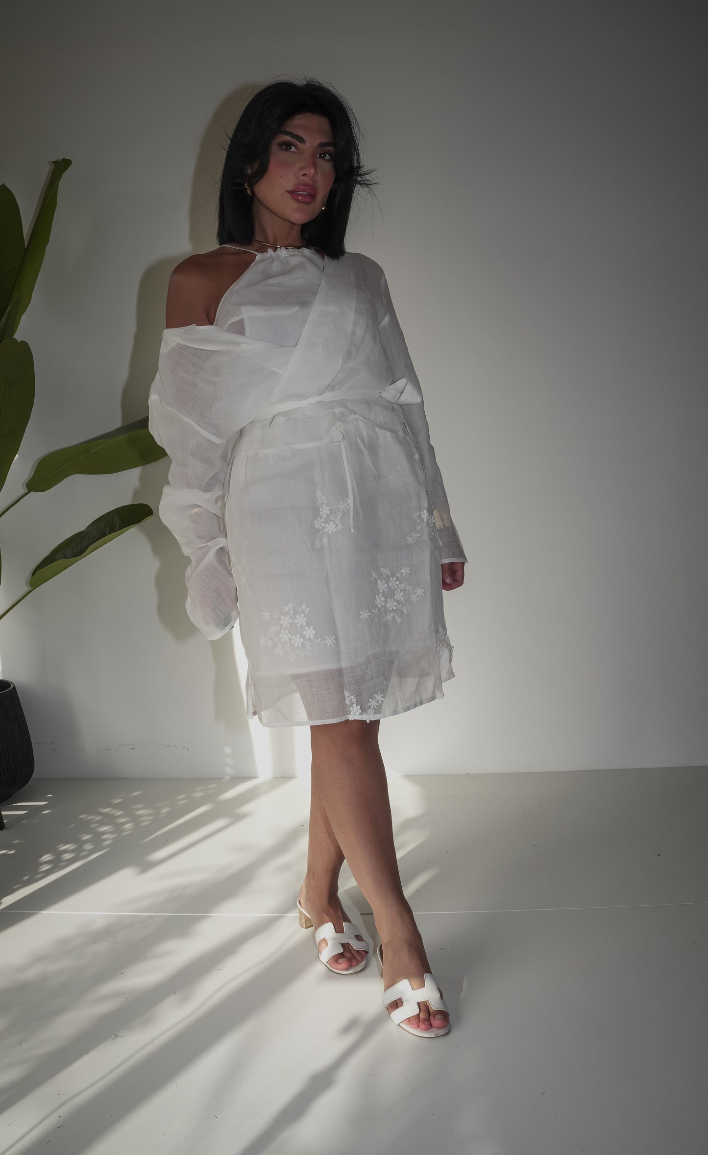 Mid white skirt and 2 tops